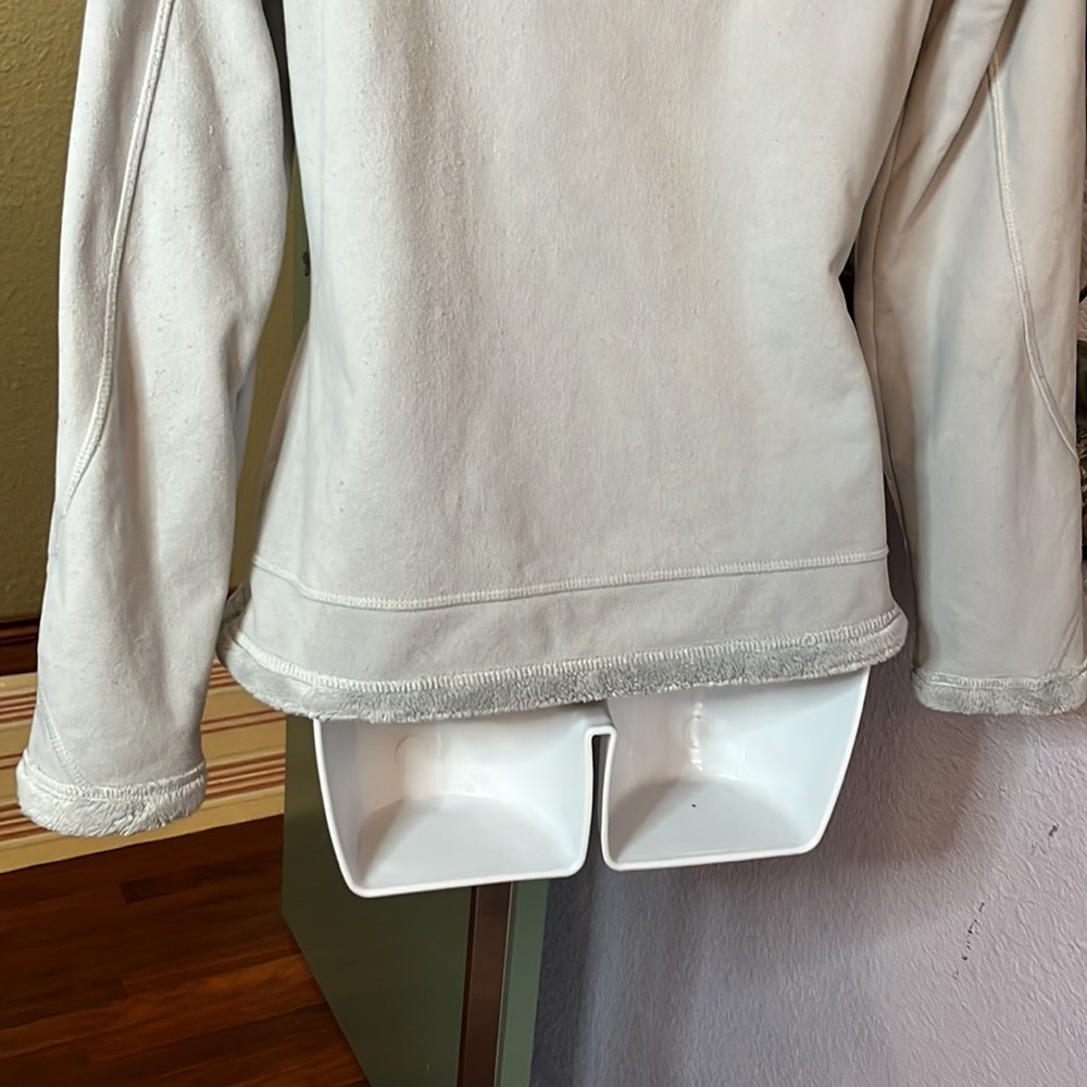 ๐HP๐Awesome The North Face Grey Knit/faux fur lined hooded zip jacket Sz S/P - Picture 9 of 14